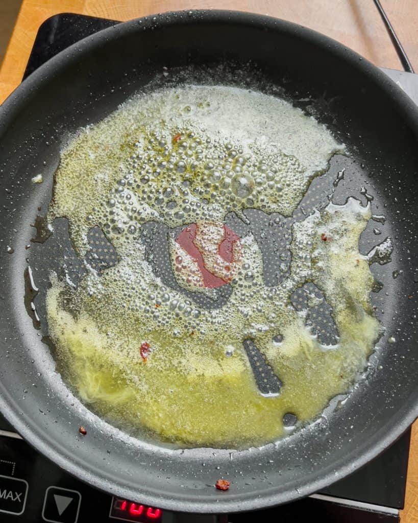 Butter melting in a pan