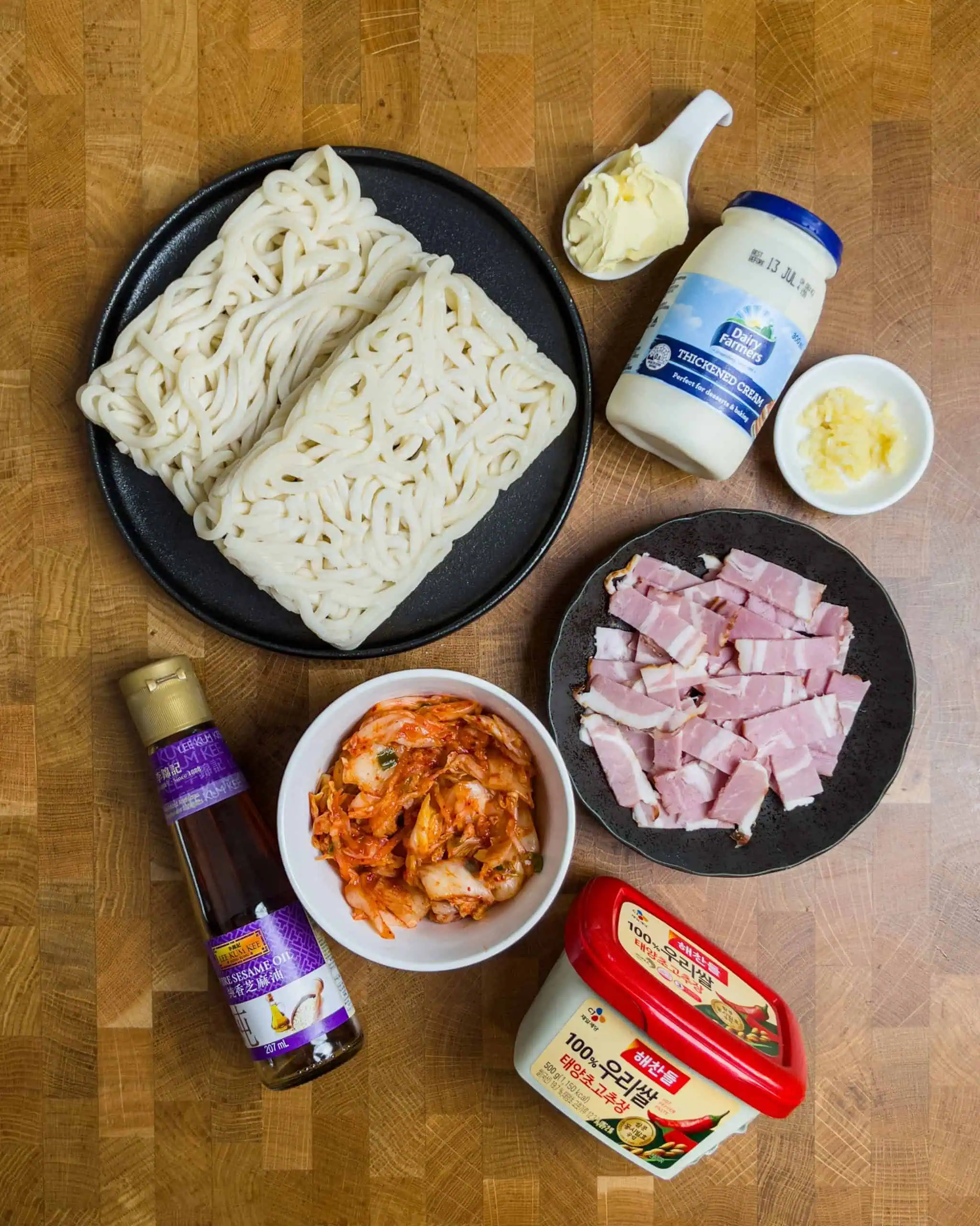 Creamy Khimchi Udon -Ingredients - GENIUS EATS Creamy Khimchi Udon -Ingredients