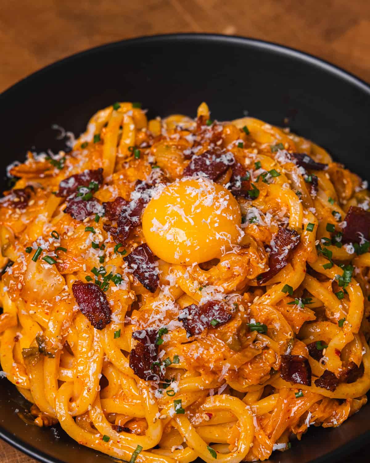 Vegetarian kimchi udon