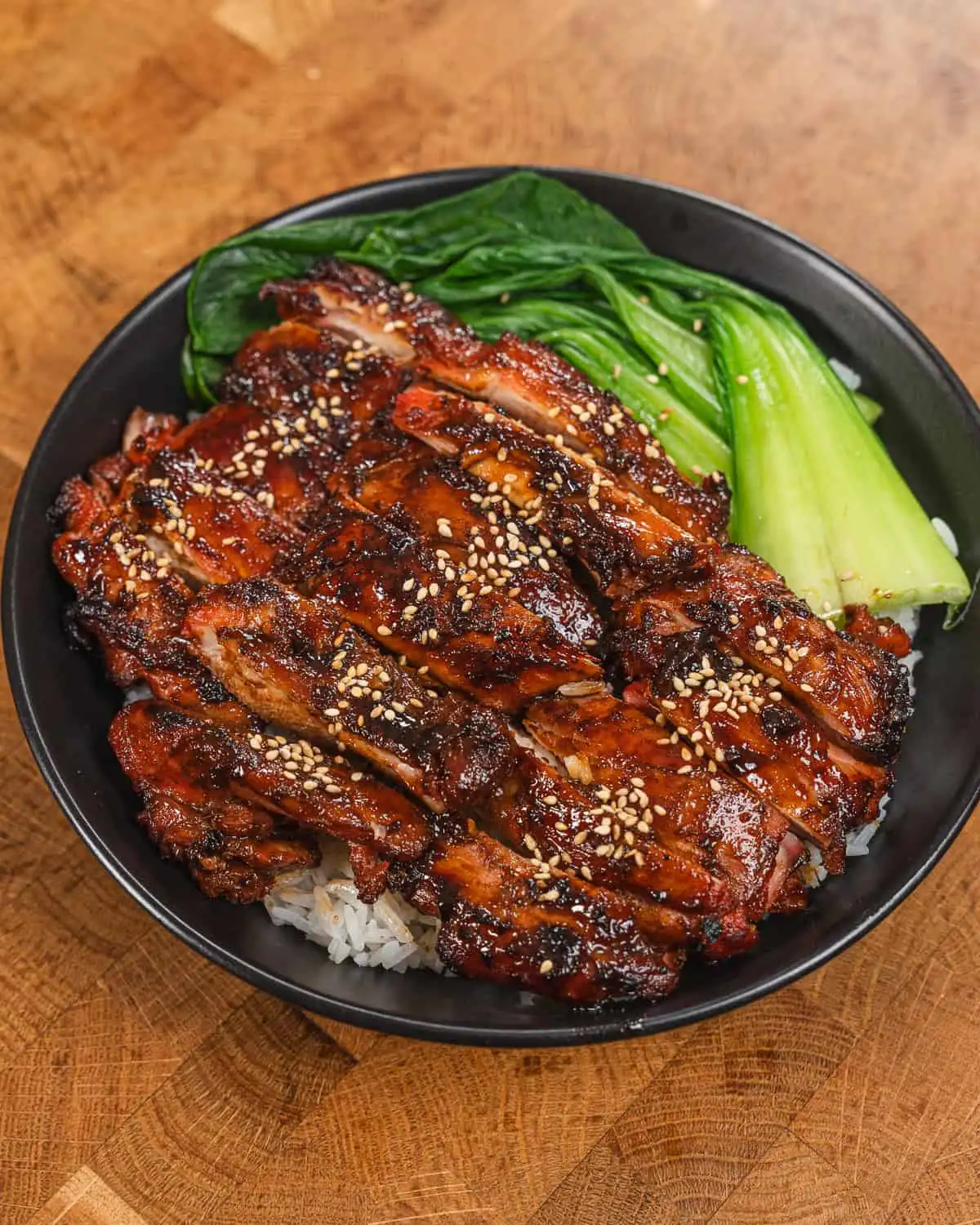 Teriyaki chicken over rice with bok choy - GENIUS EATS Chinese BBQ chicken