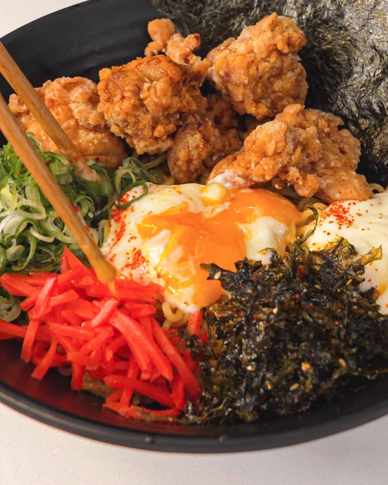 Japanese Chicken Karaage Mazesoba - GENIUS EATS Japanese Chicken Karaage Mazesoba