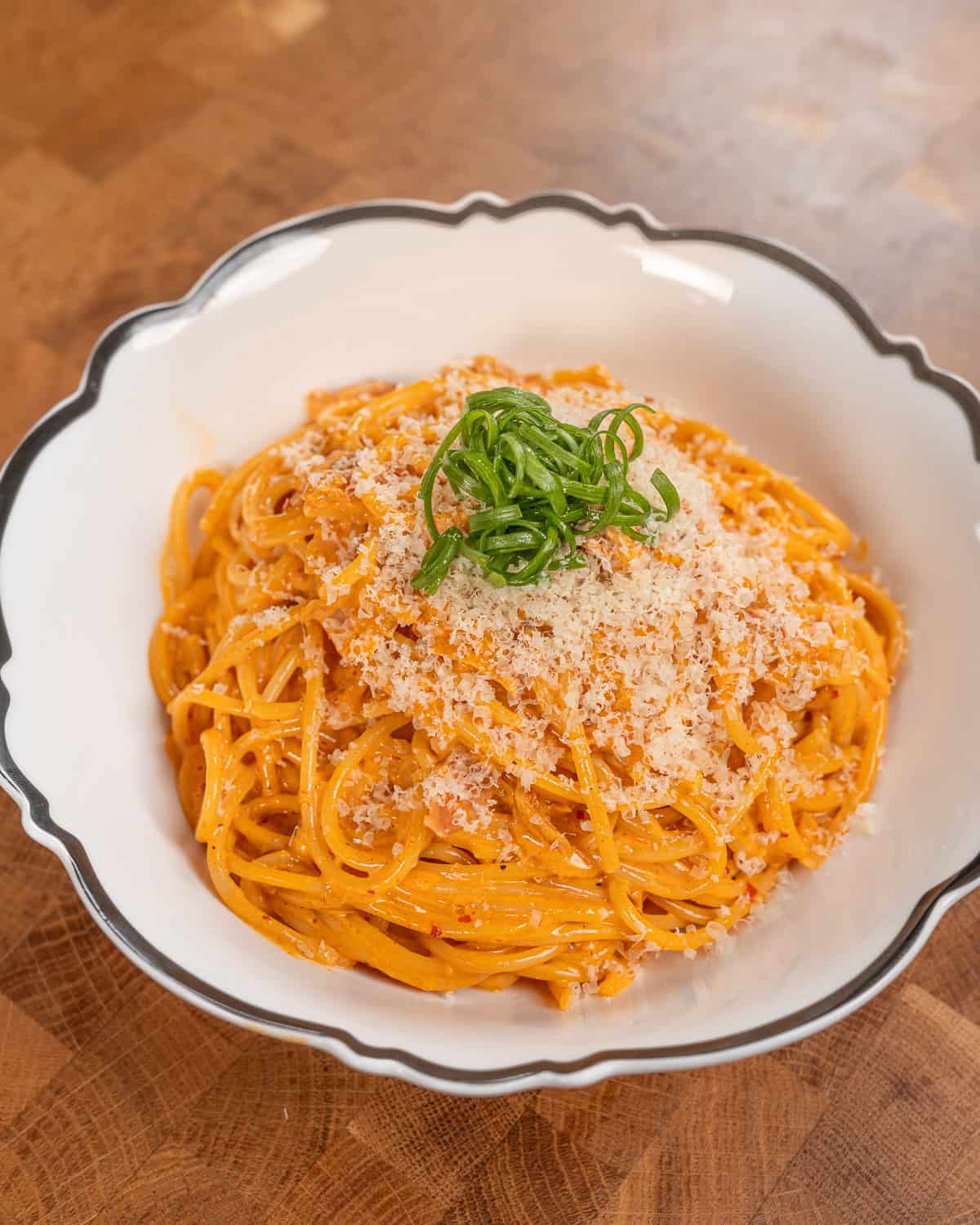 Creamy kimchi pasta
