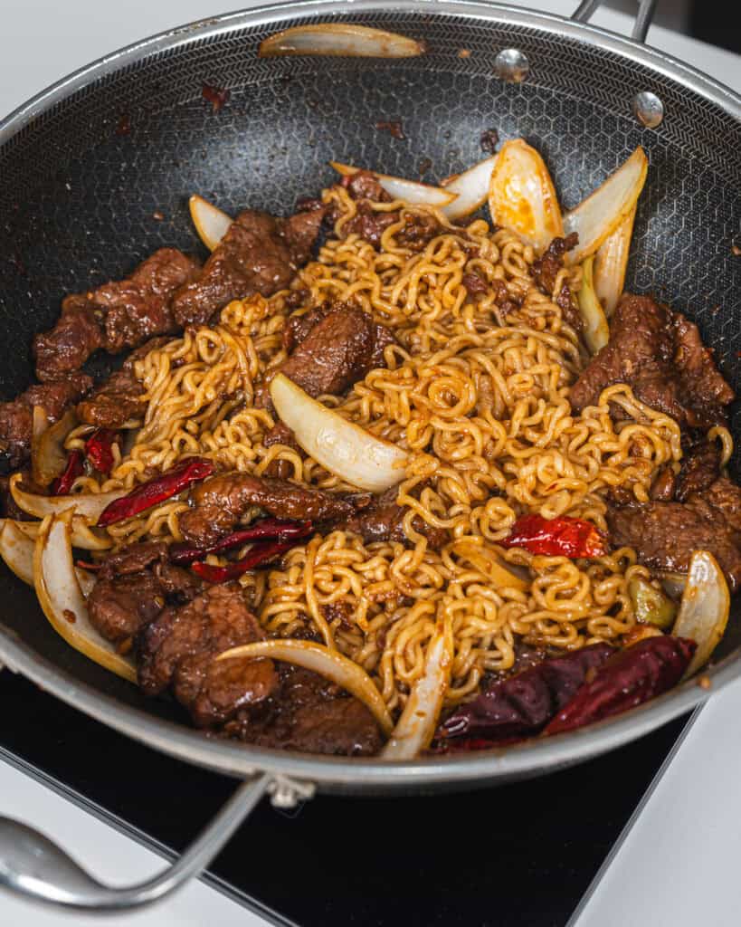 Mongolian beef noodle bowl
