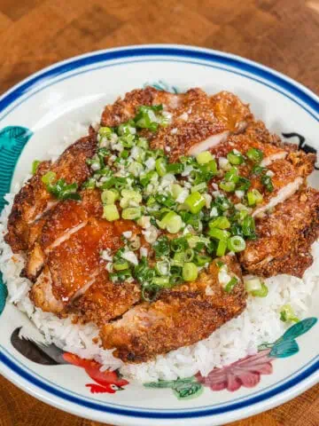 Scallion Oil Chicken - GENIUS EATS Scallion Oil Chicken in a plate